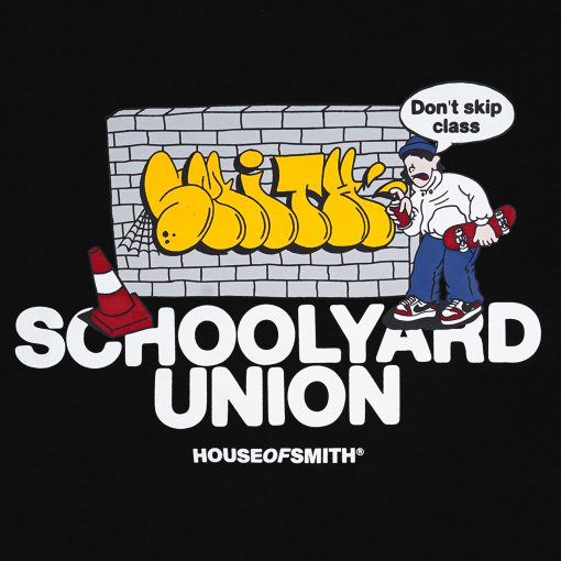 House of Smith Kaos Pria Lengan Pendek - Black Skip Union #8 - T Shirt - Image 3