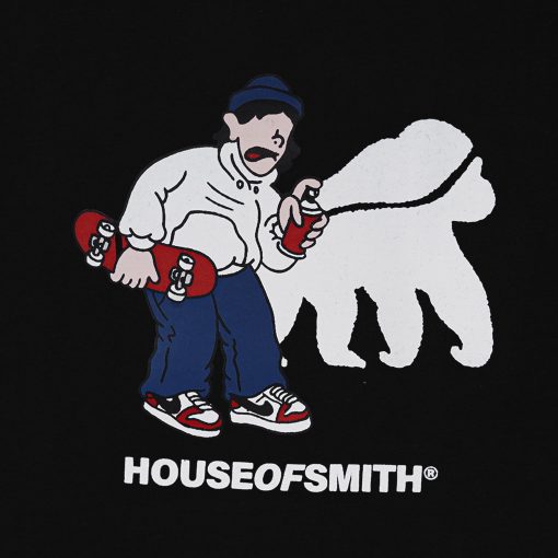 House of Smith Kaos Pria Lengan Pendek - Black Skip Union #8 - T Shirt - Image 4