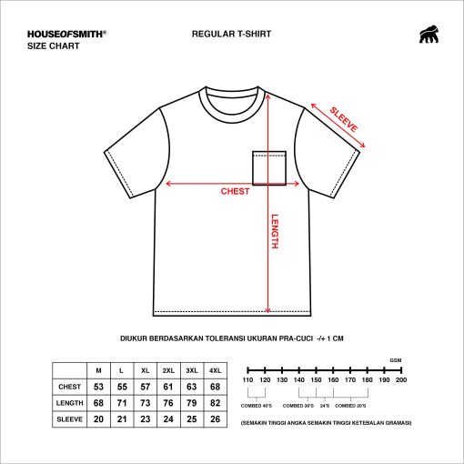 House of Smith Kaos Pria Lengan Pendek - Tomatoes Pocket Tshirt Moon Blue - T Shirt - Image 4