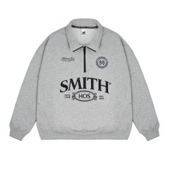 House of Smith Sweater Pria - Wade Halfzip Oversized Misty - Halfzip Oversize