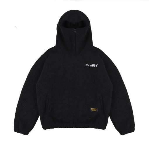 House of Smith Sweater Hoodie Oversize Halfzip Pria - Grin Sherpa Hoodie Oversized Black