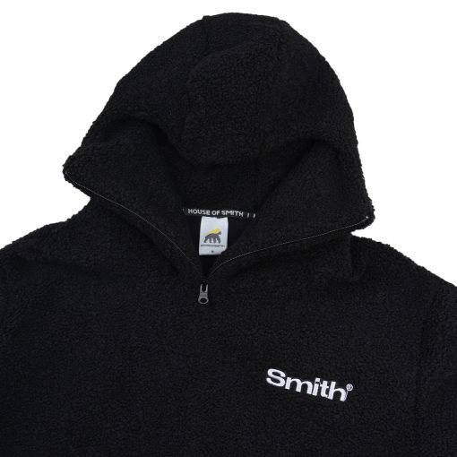 House of Smith Sweater Hoodie Oversize Halfzip Pria - Grin Sherpa Hoodie Oversized Black - Image 2