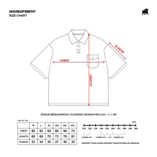 House of Smith Polo Shirt - Bloc Waffle Boxy Polo Shirt - Kaos Polo Boxy Pria - Image 6