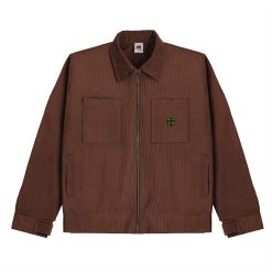 House of Smith Jaket Boxy Pria - Clover Boxy Cord Jacket Brown - Work Jacket