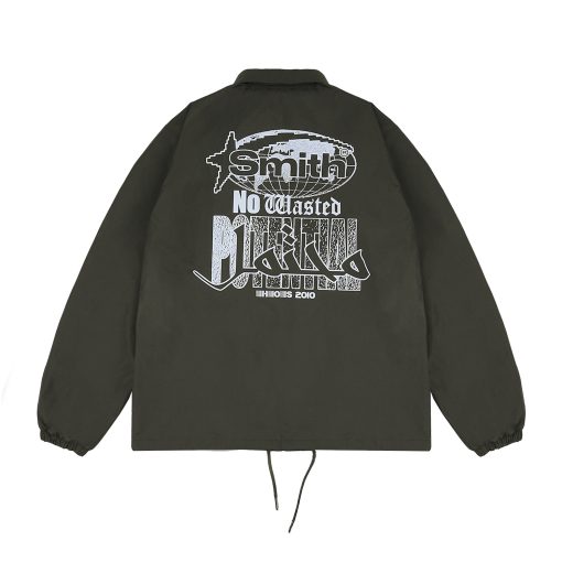 House of Smith Jaket Pria - Aptitude Wind Breaker Army - Coach Jacket - Image 3