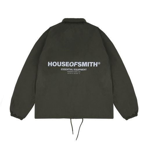 House of Smith Jaket Pria - Hos Essential Wind Breaker Army - Coach Jacket - Image 2