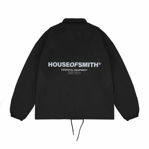House of Smith Jaket Pria - Hos Essential Wind Breaker Black - Coach Jacket - Image 2