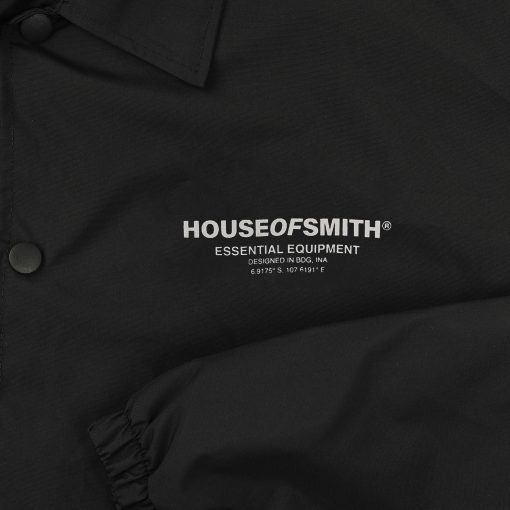 House of Smith Jaket Pria - Hos Essential Wind Breaker Black - Coach Jacket - Image 4