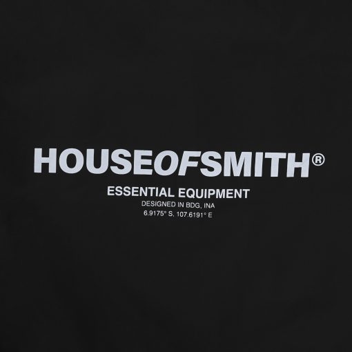 House of Smith Jaket Pria - Hos Essential Wind Breaker Black - Coach Jacket - Image 5