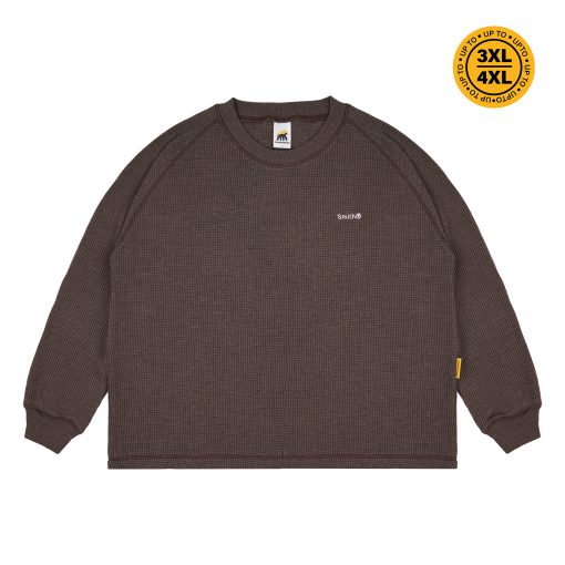 House of Smith Kaos Pria Lengan Panjang - Therma Waffle Knit Boxy Ls Brown - Long Sleeve Boxy