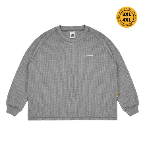 House of Smith Kaos Pria Lengan Panjang - Therma Waffle Knit Boxy Ls Heater Grey - Long Sleeve Boxy
