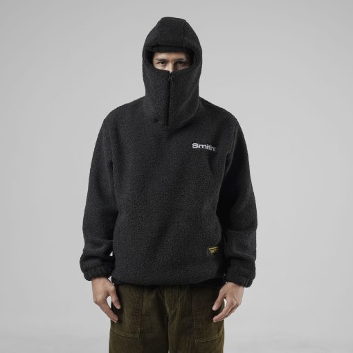 House of Smith Sweater Hoodie Oversize Halfzip Pria - Grin Sherpa Hoodie Oversized Black - Image 6