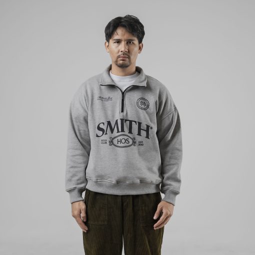 House of Smith Sweater Pria - Wade Halfzip Oversized Misty - Halfzip Oversize - Image 5