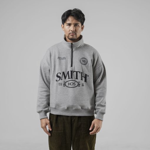 House of Smith Sweater Pria - Wade Halfzip Oversized Misty - Halfzip Oversize - Image 4