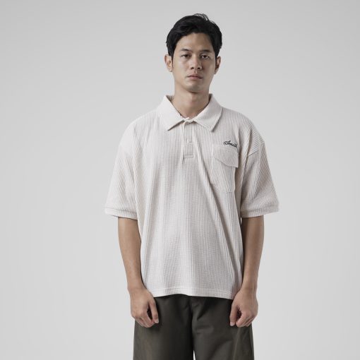House of Smith Polo Shirt - Bloc Waffle Boxy Polo Shirt - Kaos Polo Boxy Pria - Image 5