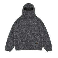 House of Smith Sweater Hoodie Oversize Halfzip Pria - Grin Sherpa Hoodie Oversized Grey