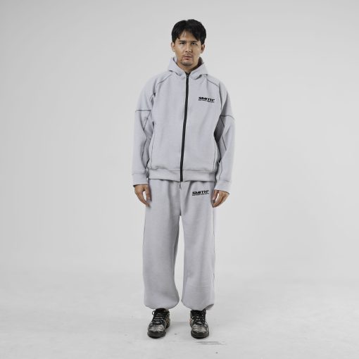 House of Smith Sweater Hoodie Zipper Track Suit Pria - Voulard Track Jacket Grey - Image 3