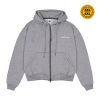 House of Smith Sweater Hoodie Boxy Pria - Carmein Hoodie Zipper Heather Boxy Grey