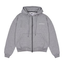 House of Smith Sweater Hoodie Boxy Pria - Carmein Hoodie Zipper Heater Boxy Grey #2