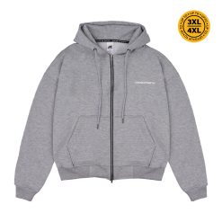 House of Smith Sweater Hoodie Boxy Pria - Carmein Hoodie Zipper Heather Boxy Grey