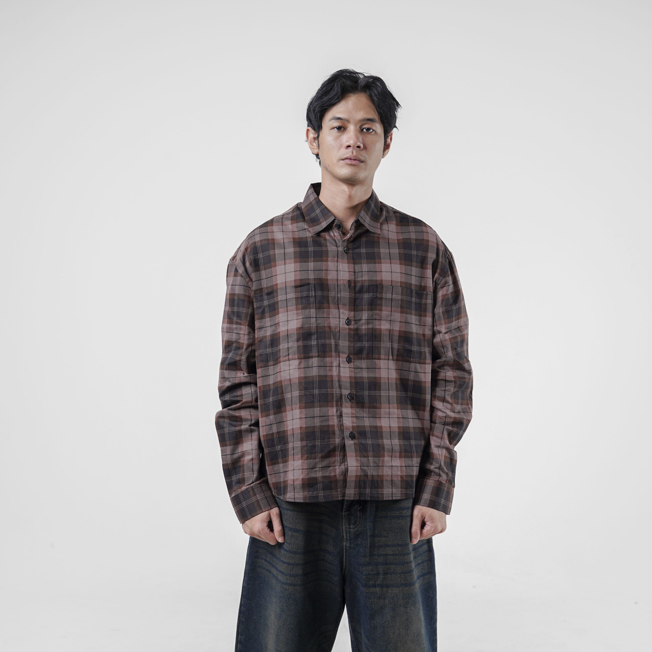 House of Smith Kemeja Boxy Pria - Savero Boxy Long Sleeve Shirt 2 - Boxy Long Shirt - Image 3