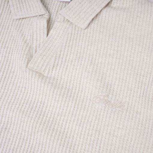 House of Smith Polo Shirt - Braver Waff Oversized Polo Shirt Ivory - Kaos Polo Oversize Pria - Image 3