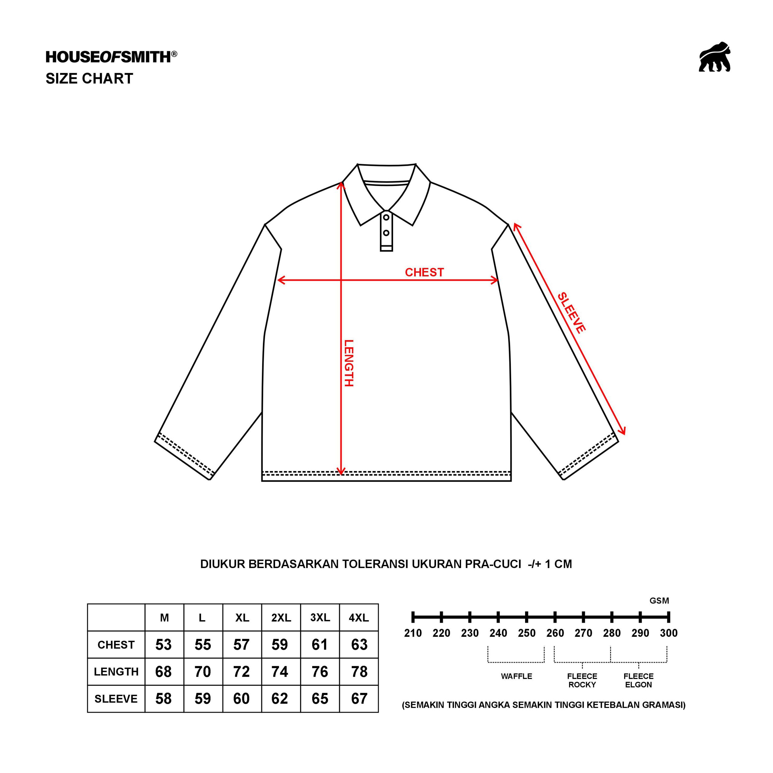 House of Smith Kaos Polo Pria Lengan Panjang - Thermal Waff Oversized Long Sleeve Polo Ivory - Polo Oversized - Image 6