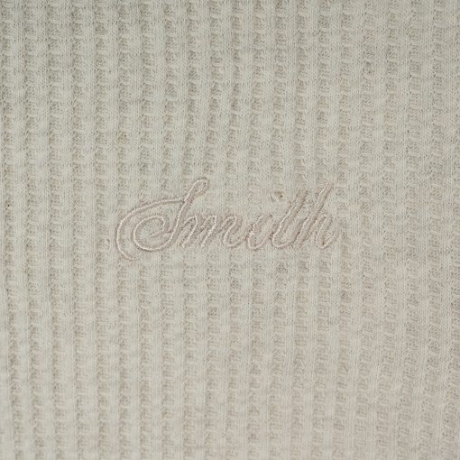House of Smith Kaos Polo Pria Lengan Panjang - Thermal Waff Oversized Long Sleeve Polo Ivory - Polo Oversized - Image 4