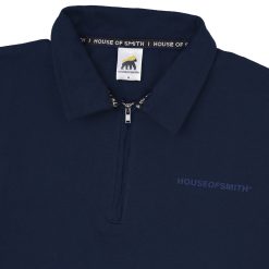 Alternative view of House of Smith Polo Shirt - Origin Halfzip Heavyweight Polo Boxy Navy - Polo Halfzip Boxy Pria