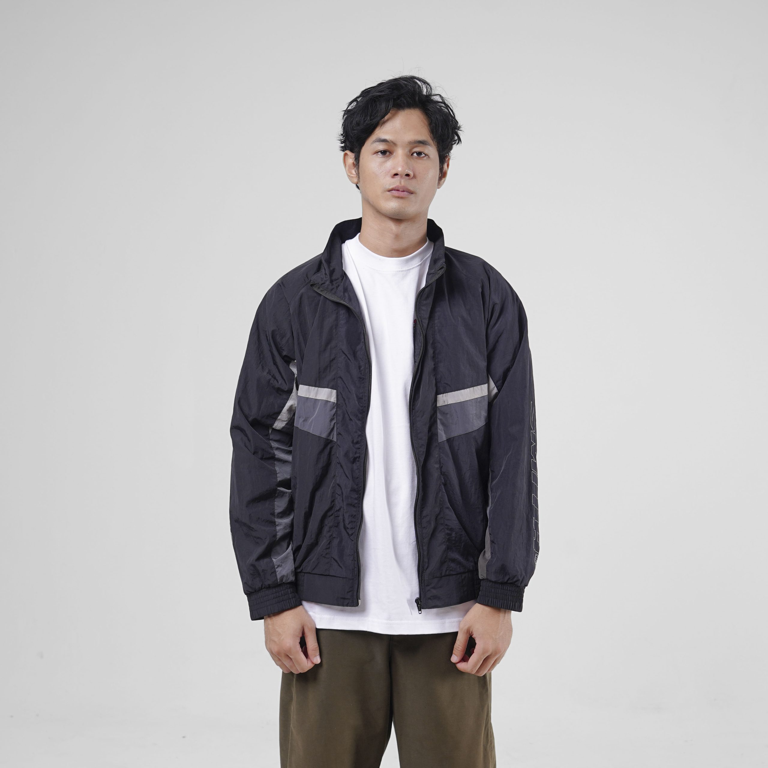 House of Smith Jaket Tracktop Pria - Cruff Track Jacket Black N Grey - Jacket - Image 5