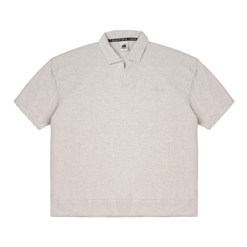 House of Smith Polo Shirt - Braver Waff Oversized Polo Shirt Ivory - Kaos Polo Oversize Pria