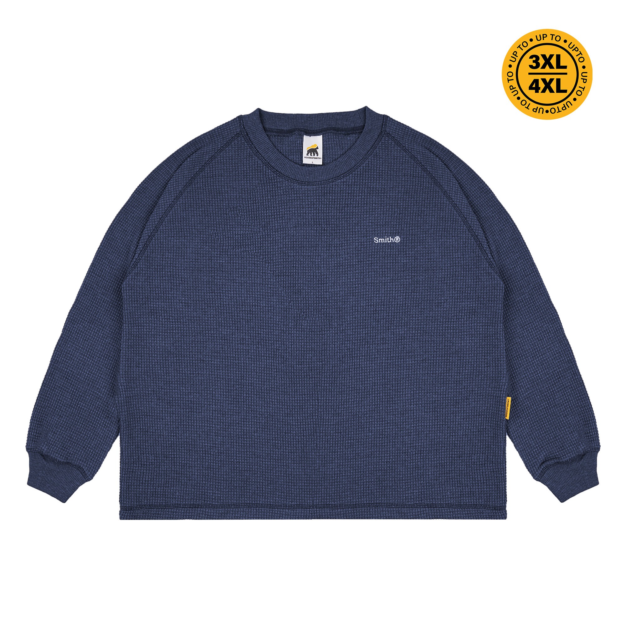 House of Smith Kaos Pria Lengan Panjang - Therma Waffle Knit Boxy Ls Navy - Long Sleeve Boxy