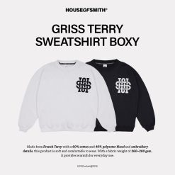 House of Smith Sweater Crewneck Boxy Pria - Griss Terry Sweatshirt Boxy