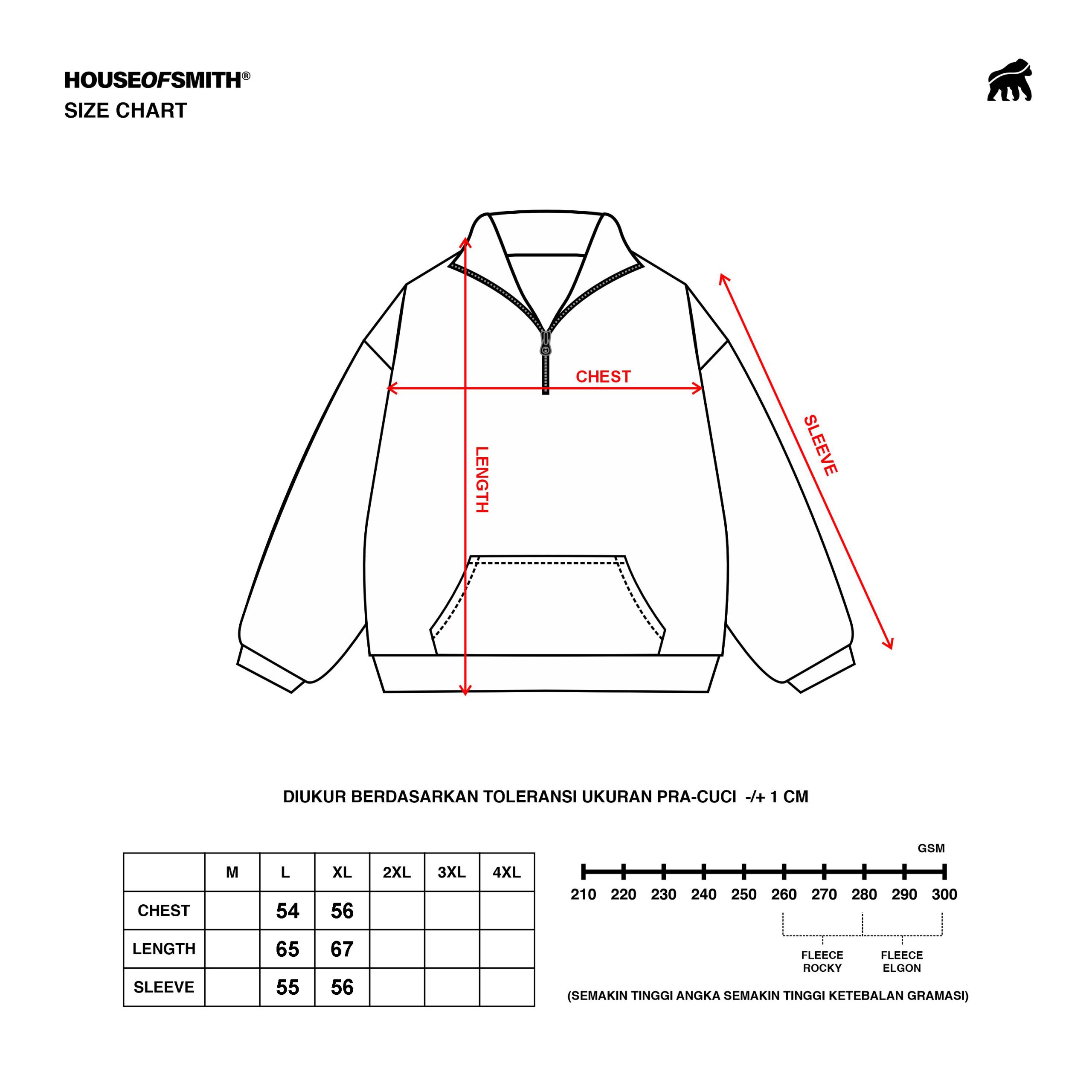 House of Smith Jaket Pria - Seize Halfzip Black - Half Zipper Jacket - Image 5