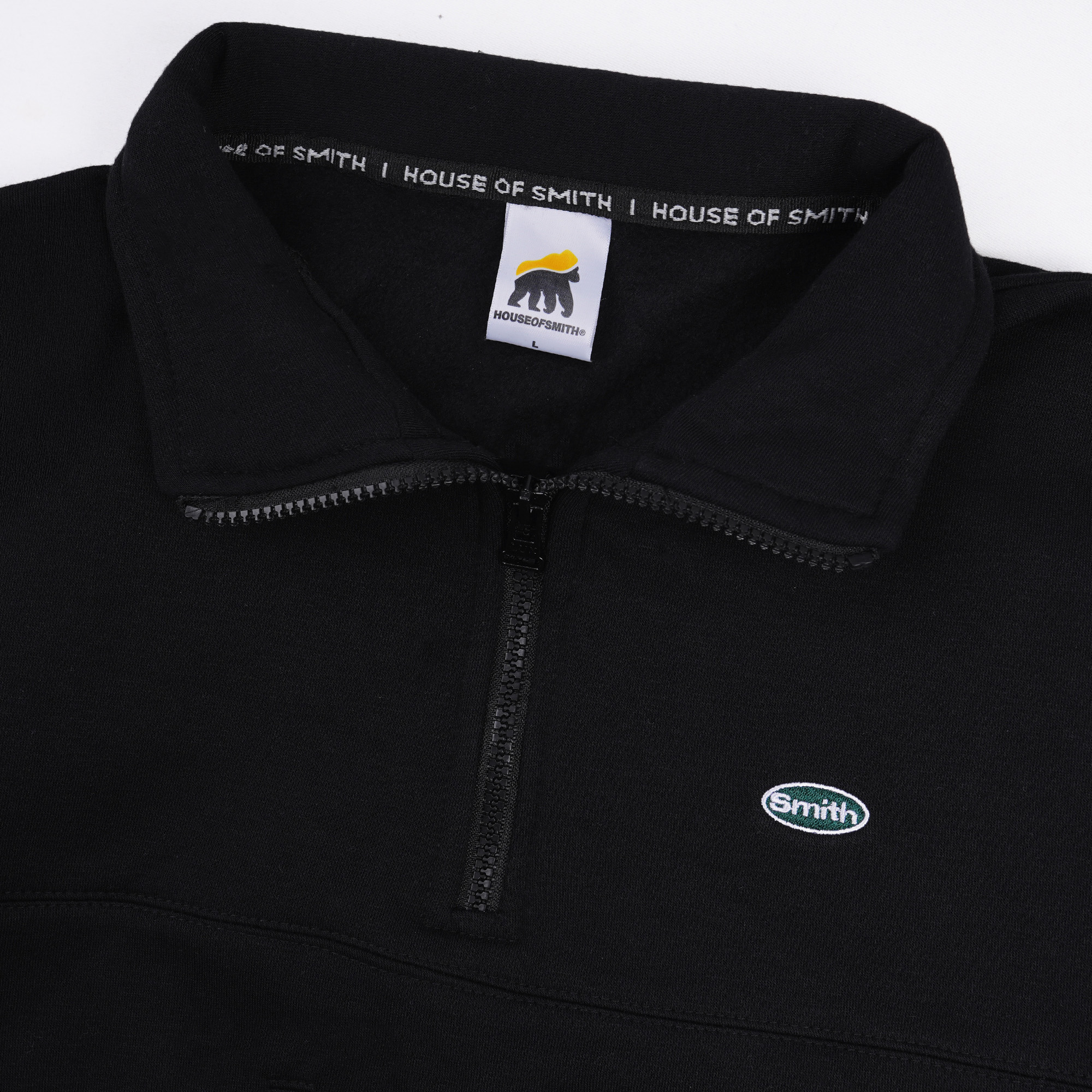 House of Smith Jaket Pria - Seize Halfzip Black - Half Zipper Jacket - Image 2