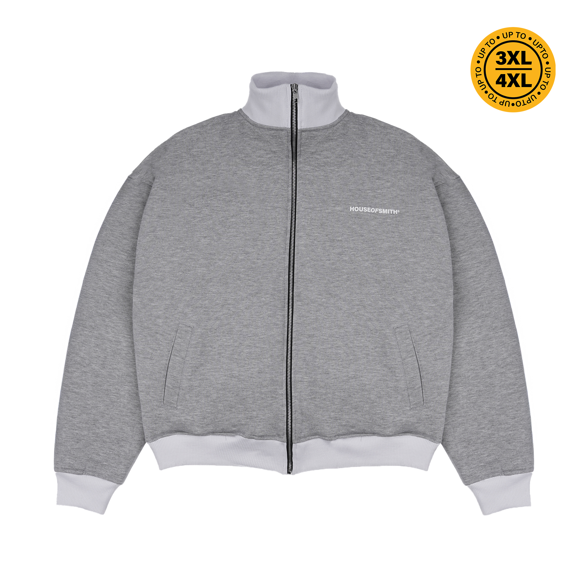 House of Smith Jaket Tracktop Boxy Pria - Trap Tracktop Boxy Heather Grey - Jacket