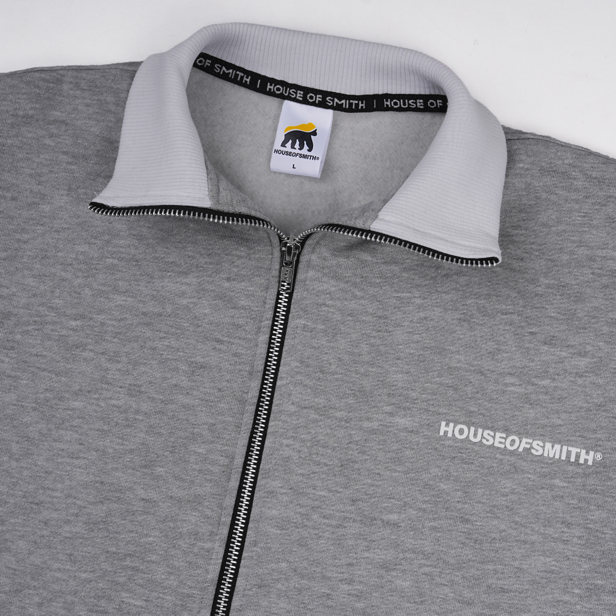 House of Smith Jaket Tracktop Boxy Pria - Trap Tracktop Boxy Heather Grey - Jacket - Image 2