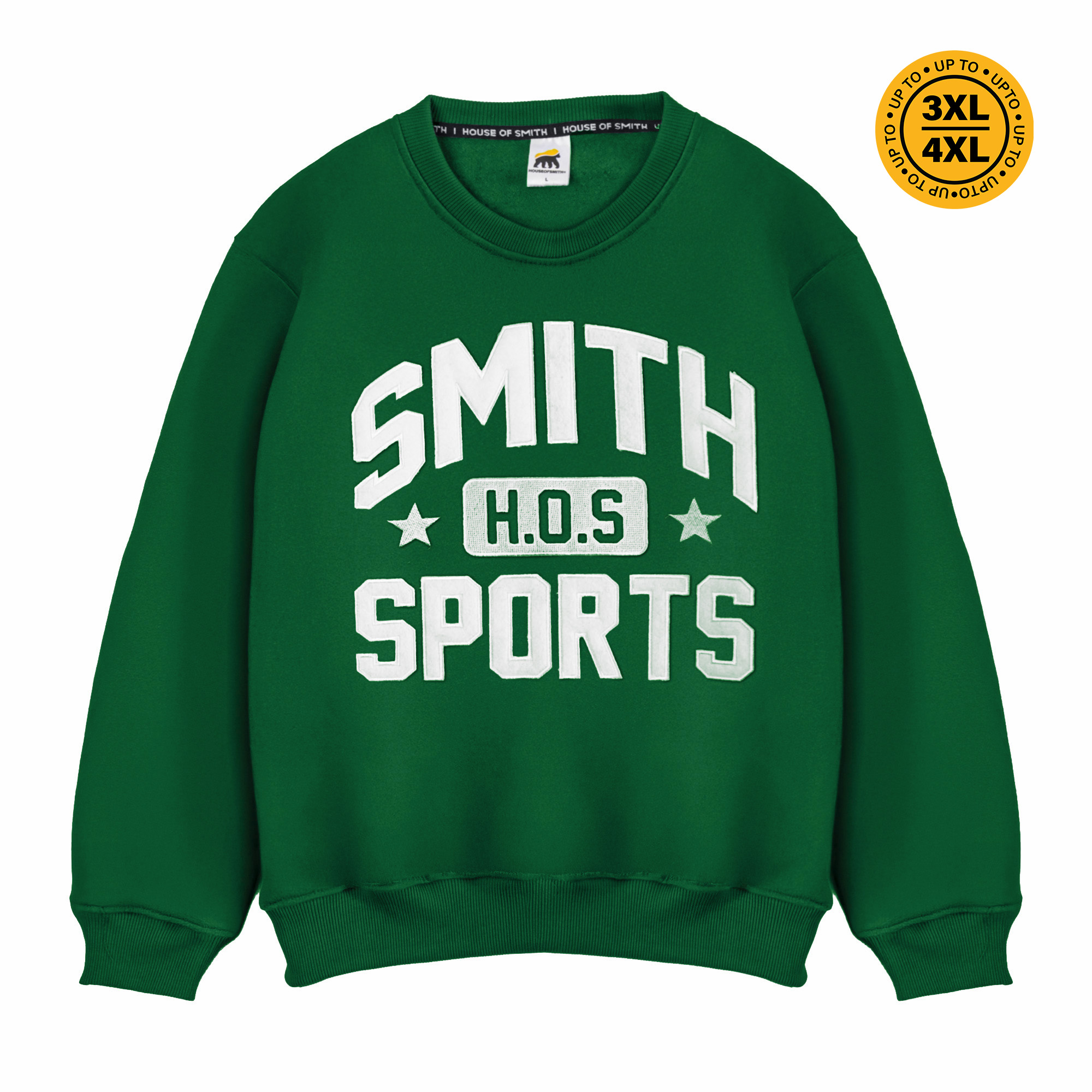 House of Smith Sweater Crewneck Pria - Hosport Crewneck Green Hemden