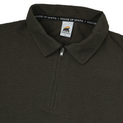 Alternative view of House of Smith Polo Shirt Boxy - Contour Zip Polo Boxy Army - Kaos Polo Pria