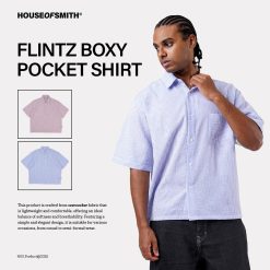 Alternative view of House of Smith Kemeja Boxy Pria - Flintz Boxy Pocket Shirt - Boxy Shirt