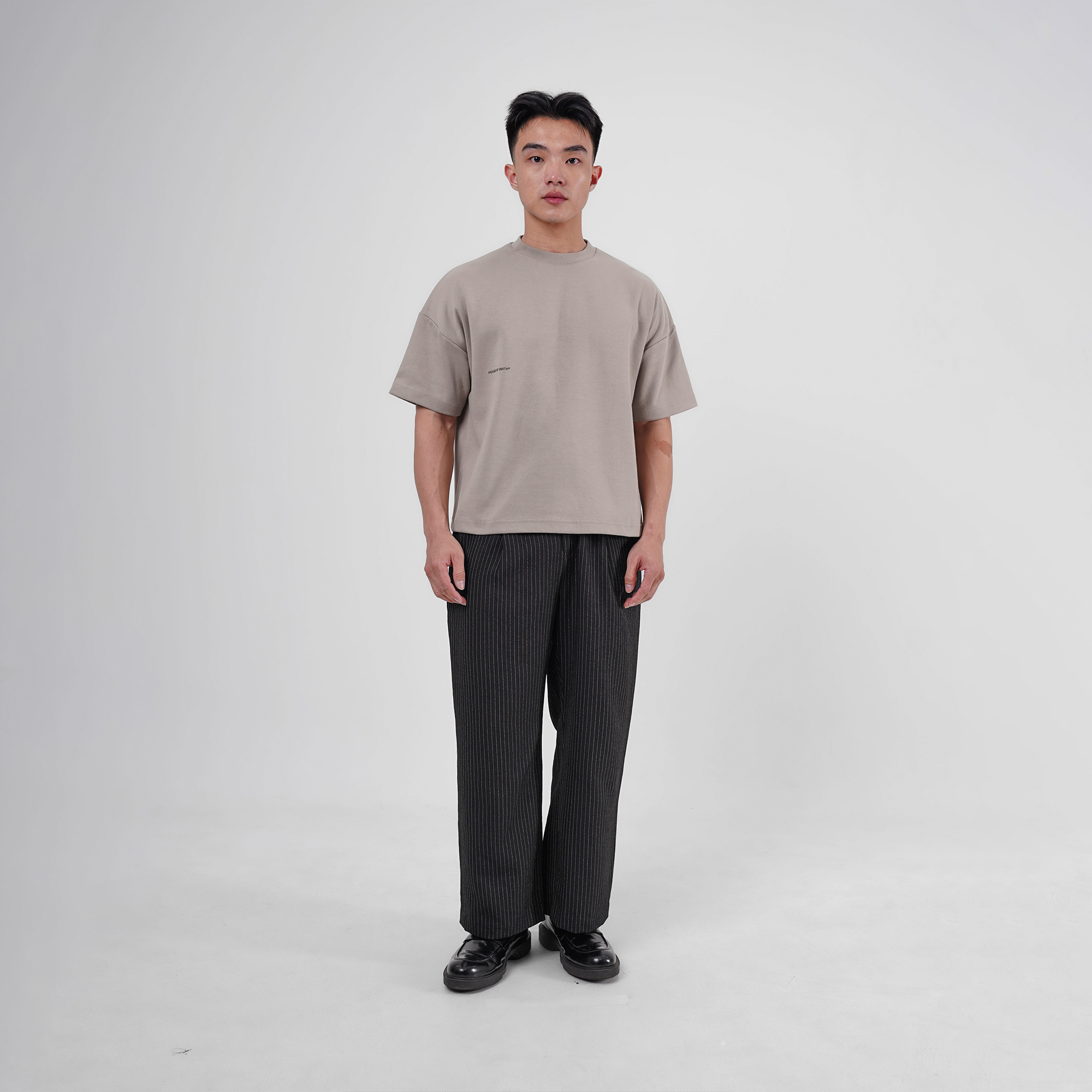 House of Smith Kaos Boxy Pria - Form 330 Boxy Light Grey - Boxy T Shirt - Image 4