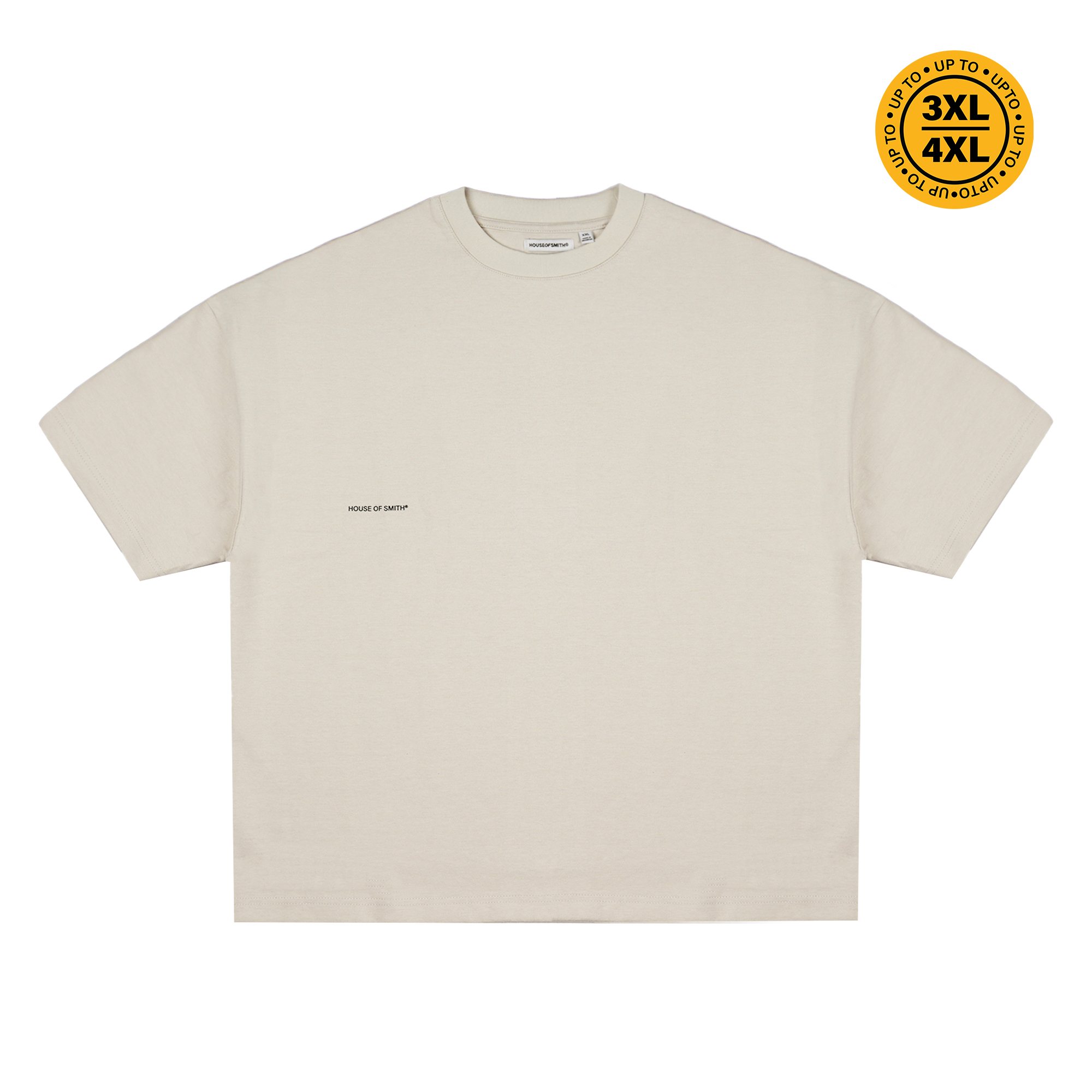 House of Smith Kaos Boxy Pria - Form 330 Boxy Cream - Boxy T Shirt