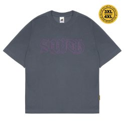 House of Smith Kaos Oversize Pria - Black Letter Oversized Dk Grey - Oversize T Shirt