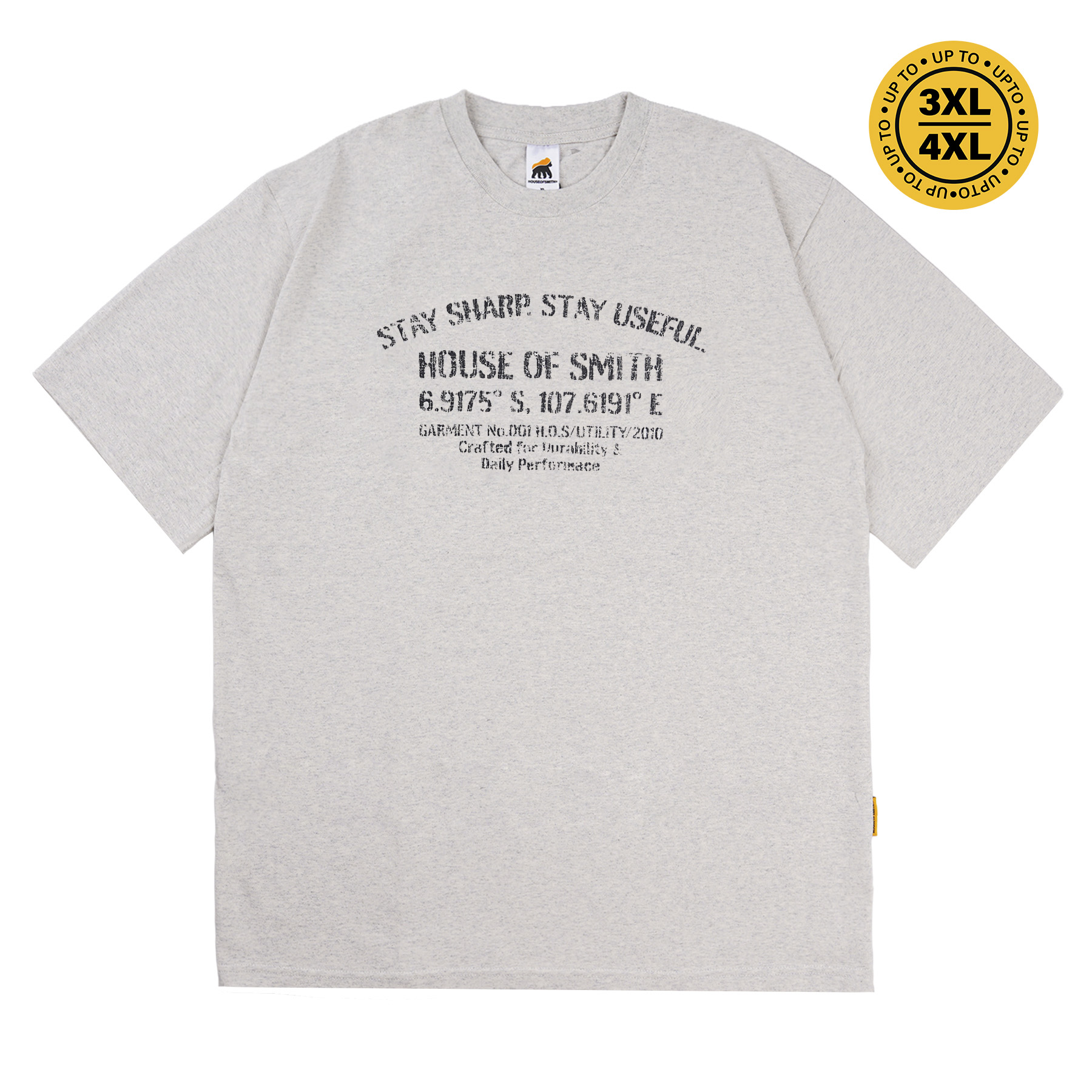 House of Smith Kaos Oversize Pria - Commando Oversized Tshirt Heather Grey - Oversize T Shirt