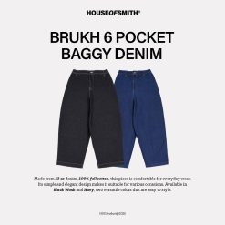 Alternative view of House of Smith Celana Denim Pria - Brukh 6 Pocket Baggy Denim Wash - Long Baggy Denim