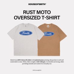 House of Smith Kaos Oversize Pria - Rust Moto Oversized Tshirt - Oversize T Shirt