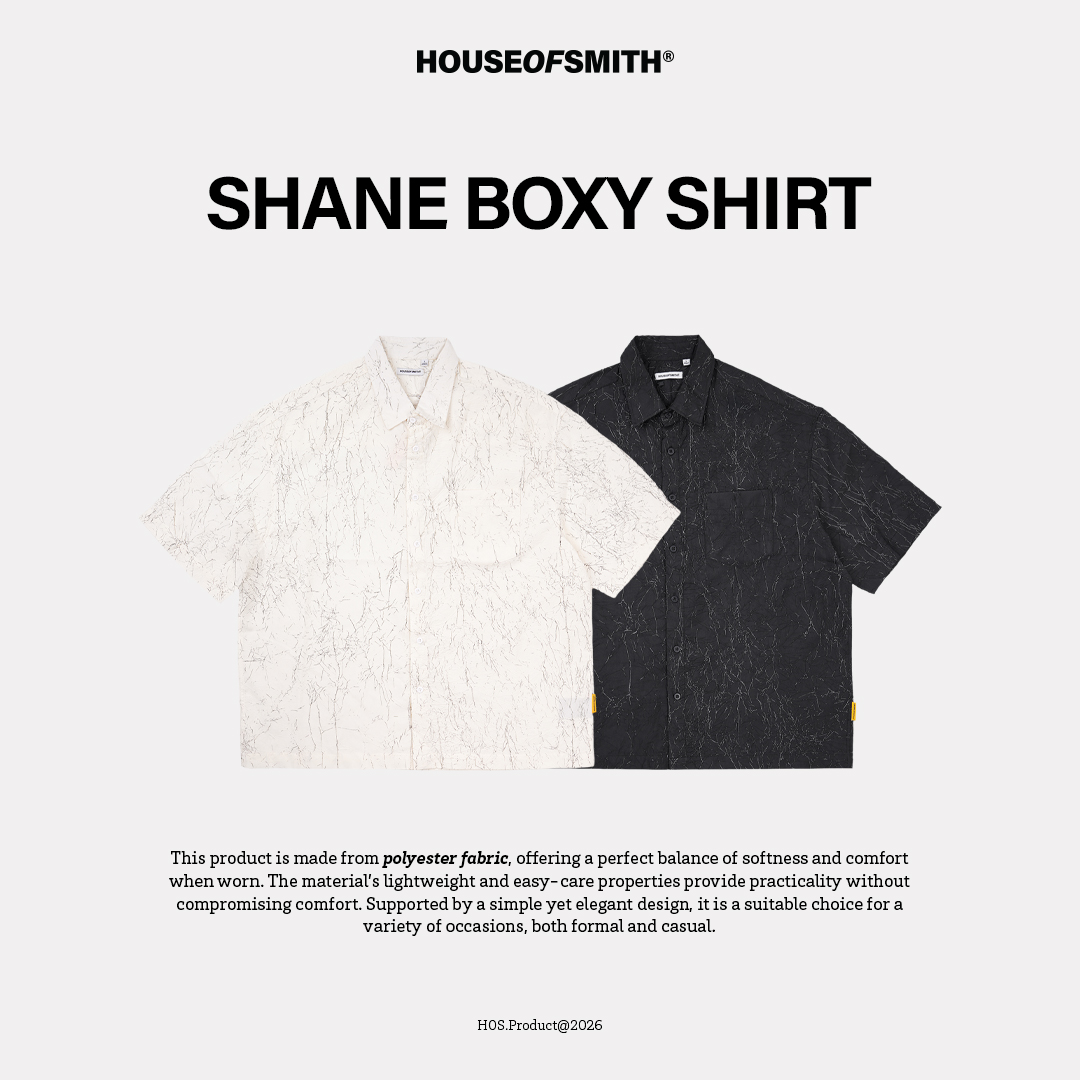 House of Smith Kemeja Boxy Pria - Shane Boxy Shirt - Boxy Shirt