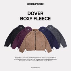 House of Smith Jaket Boxy Pria - Dover Boxy Fleece - Sherpa Jacket