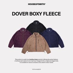 House of Smith Jaket Boxy Pria - Dover Boxy Fleece - Sherpa Jacket