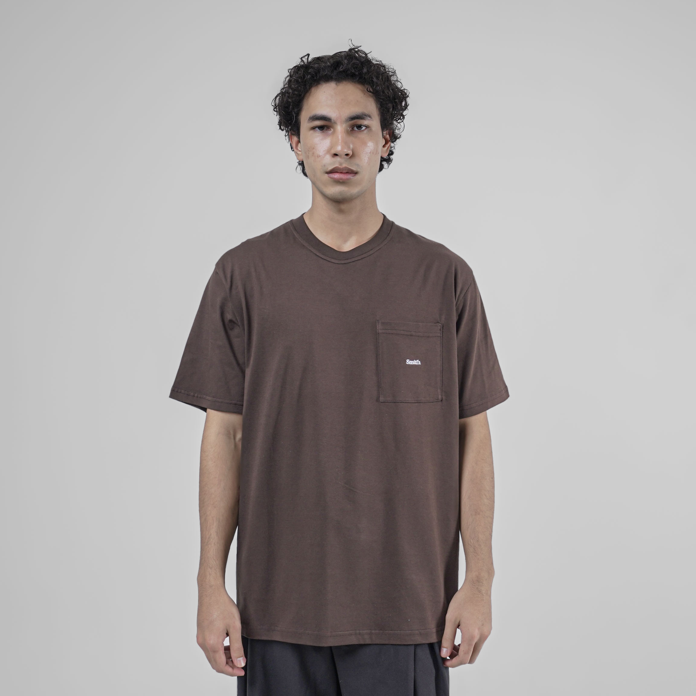 House of Smith Kaos Pria Lengan Pendek - Belwe Logo Pocket Tshirt Brown #2 - T Shirt - Image 3
